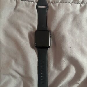Black Smartwatch with Silicone Band